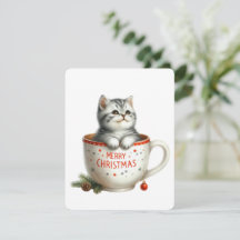 Prettig Kerstmis Kat In Een Kop - Kerstmis