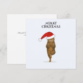 Prettig kerstmis kat yoga feestdagenkaart (Voorkant / Achterkant)