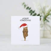 Prettig kerstmis kat yoga feestdagenkaart (Staand voorkant)