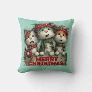 Prettig Kerstmis Katten Kussen