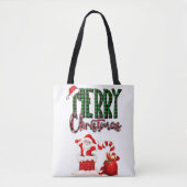 Prettig Kerstmis Kerst Santa Plaid Tote Bag (Voorkant)