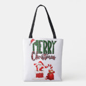 Prettig Kerstmis Kerst Santa Plaid Tote Bag (Achterkant)