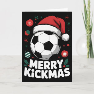 Prettig Kerstmis Kerst Santa Voetbal Ll Grafisch K Kaart