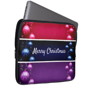 Prettig Kerstmis Kerstballen Elektronica Zak Laptop Sleeve