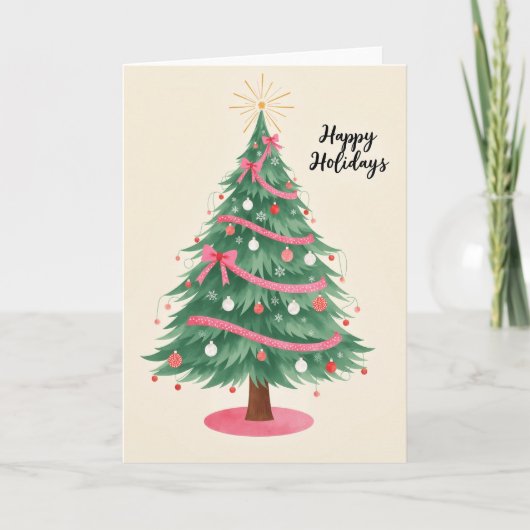 Prettig Kerstmis Kerstboom Kaart (Voorkant)