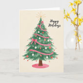 Prettig Kerstmis Kerstboom Kaart (Gele Bloem)