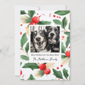 Prettig Kerstmis Kerstkaart Feestelijke Hulst Kuns Kaart (Achterkant)