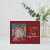 Prettig Kerstmis kerstkaart in het Pools Briefkaart (Staand voorkant)