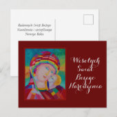 Prettig Kerstmis kerstkaart in het Pools Briefkaart (Voorkant / Achterkant)