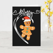 Prettig Kerstmis Kerstman Gingerbread Koppel Kerst Kaart (Gele Bloem)