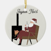 Prettig Kerstmis Kerstman Keramisch Ornament (Voorkant)