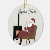 Prettig Kerstmis Kerstman Keramisch Ornament (Links)