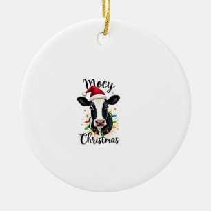Prettig Kerstmis Kerstman Kerstlichten Koeienliefh Keramisch Ornament