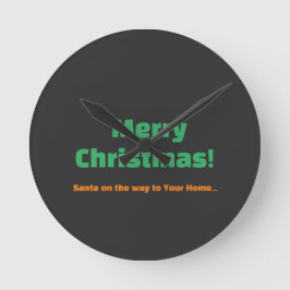 Prettig Kerstmis Kerstman op weg naar uw huis teks Ronde Klok