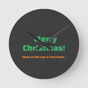 Prettig Kerstmis Kerstman op weg naar uw huis teks Ronde Klok