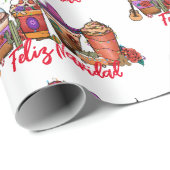 Prettig Kerstmis Kerstmis Mexico  Koffie Dranken Cadeaupapier (Rol Hoek)