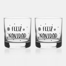 Prettig Kerstmis Kerstmis Spaans Feest Whisky Glas