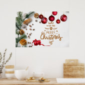 Prettig Kerstmis Kerstmis Versieringen Poster (Keuken)