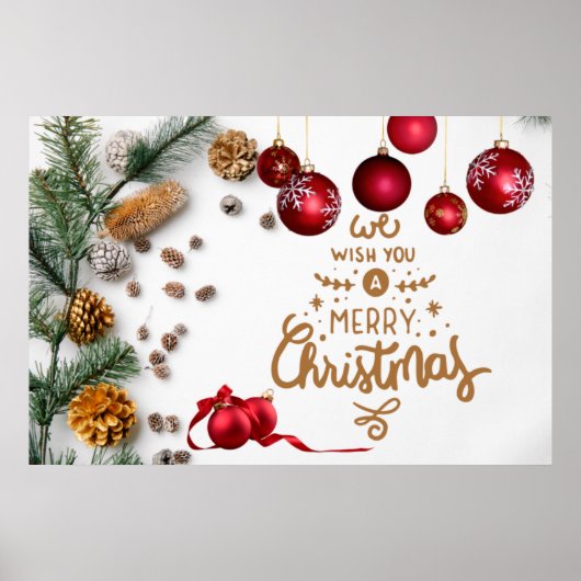 Prettig Kerstmis Kerstmis Versieringen Poster (Voorkant)