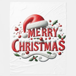 Prettig Kerstmis Kerstmuts Fleece Deken