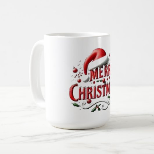 Prettig Kerstmis Kerstmuts Koffiemok (Voorkant links)