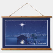 Prettig Kerstmis Kerststal Hangend Wandkleed (Voorkant)