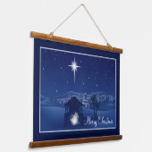 Prettig Kerstmis Kerststal Hangend Wandkleed (Gebogen)