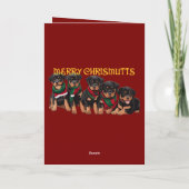 Prettig Kerstmis Kerstvakantie Puppies Festief Feestdagen Kaart (Achterkant)