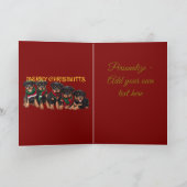 Prettig Kerstmis Kerstvakantie Puppies Festief Feestdagen Kaart (Binnen)