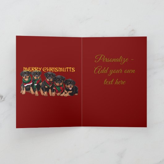 Prettig Kerstmis Kerstvakantie Puppies Festief Feestdagen Kaart (Binnen)