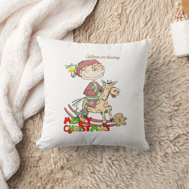 Prettig Kerstmis Kinderen Zegeningen Sierkussen (Deken)