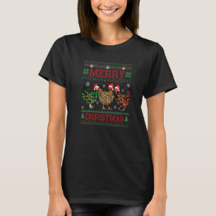 Prettig Kerstmis Kip Kerstman Hoed Lichten Lelijke T-shirt