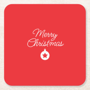 Prettig Kerstmis Klassiek Uniek Minimalistisch Een Kartonnen Onderzetters