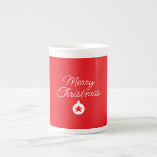 Prettig Kerstmis Klassiek Uniek Minimalistisch Een Porselein Kop