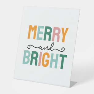 Prettig Kerstmis Klassiek Uniek Minimalistisch Een Reclamebord Met Voetstuk