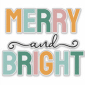 Prettig Kerstmis Klassiek Uniek Minimalistisch Een Sticker (Voorkant)