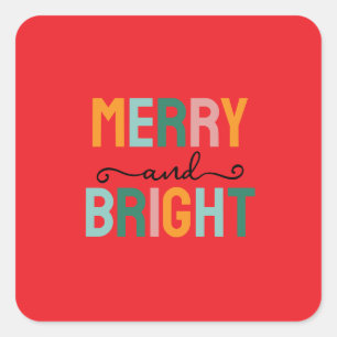 Prettig Kerstmis Klassiek Uniek Minimalistisch Een Vierkante Sticker