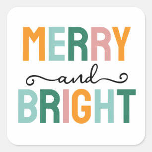 Prettig Kerstmis Klassiek Uniek Minimalistisch Een Vierkante Sticker