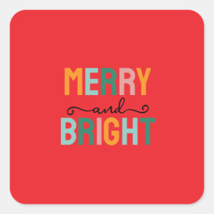 Prettig Kerstmis Klassiek Uniek Minimalistisch Een Vierkante Sticker