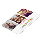 Prettig Kerstmis Kleurrijk 4 foto collage Schattig Magneet (Linkerzijde)