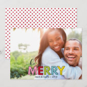 Prettig Kerstmis Kleurrijk Plezier Modern Helder Feestdagenkaart (Voorkant / Achterkant)