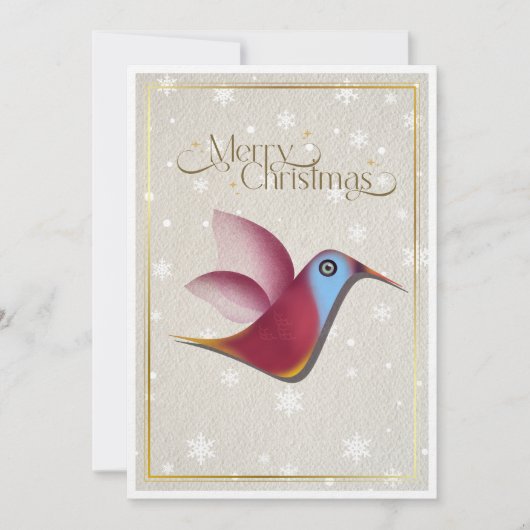 Prettig Kerstmis" Kolibrie Kerstkaart Stijlvol (Voorkant)