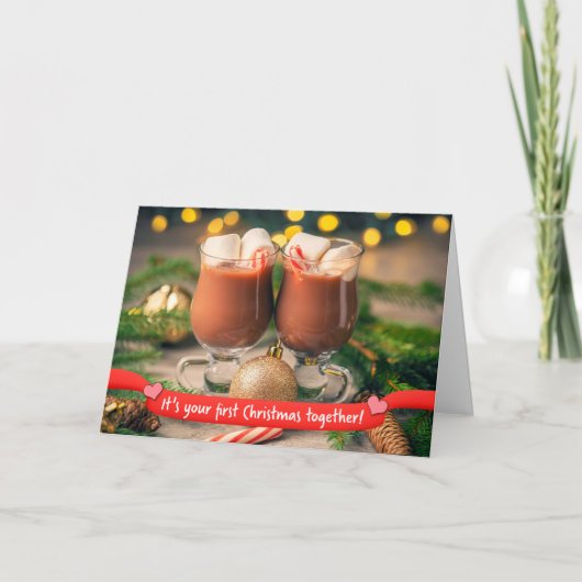 Prettig Kerstmis Koppel's Eerste Kerstmis Feestdagen Kaart (Voorkant)