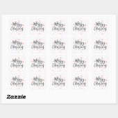 Prettig Kerstmis Koraal Kerstcadeau Vierkante Sticker (Vel)
