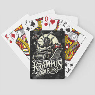 Prettig Kerstmis Krampus Kerst Krampus sleeën Pokerkaarten