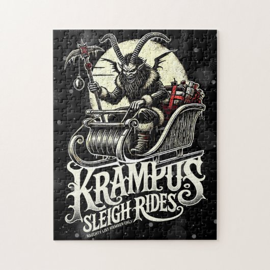 Prettig Kerstmis Krampus Kerst Sleetocht Legpuzzel (Verticaal)