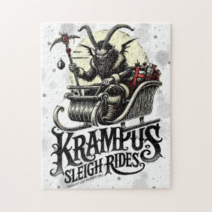 Prettig Kerstmis Krampus Kerst Sleetocht Legpuzzel