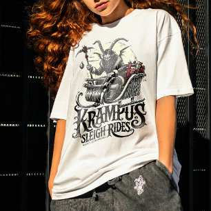 Prettig Kerstmis Krampus Kerst Sleetocht T-shirt
