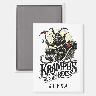Prettig Kerstmis Krampus Kerst Sleetochtjes Magneet
