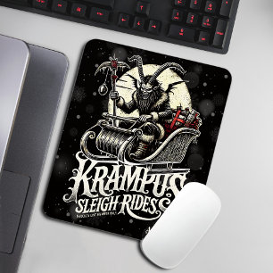 Prettig Kerstmis Krampus Kerstmis slee-ritten Muismat